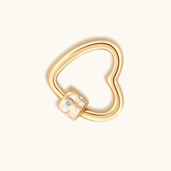 NEW Karma and Luck Latched in Love - Gold Heart Lock Gold Diamond,  Karma & Luck - Picture 3 of 8